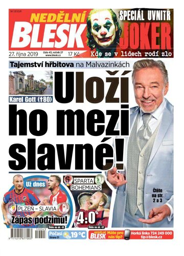 Obálka e-magazínu Nedělní Blesk 27.10.2019