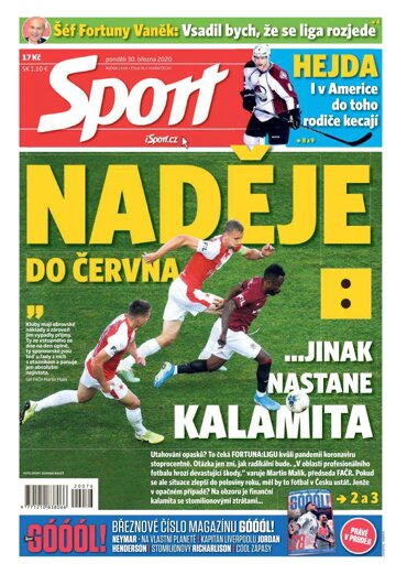 Obálka e-magazínu Sport 30.3.2020