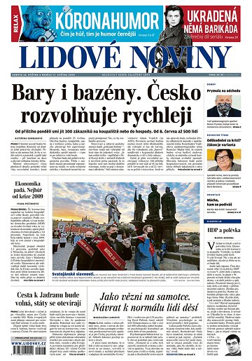 Obálka e-magazínu Lidové noviny 16.5.2020
