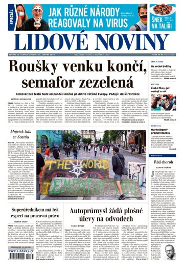 Obálka e-magazínu Lidové noviny 13.6.2020