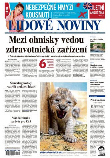 Obálka e-magazínu Lidové noviny 29.7.2020
