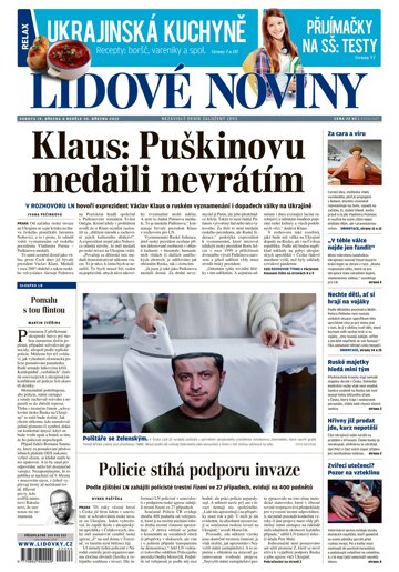 Obálka e-magazínu Lidové noviny 19.3.2022