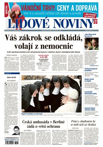 Obálka e-magazínu Lidové noviny 30.11.2023