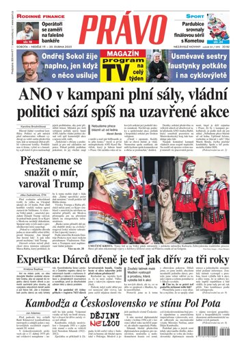 Obálka e-magazínu Deník Právo 19.4.2025