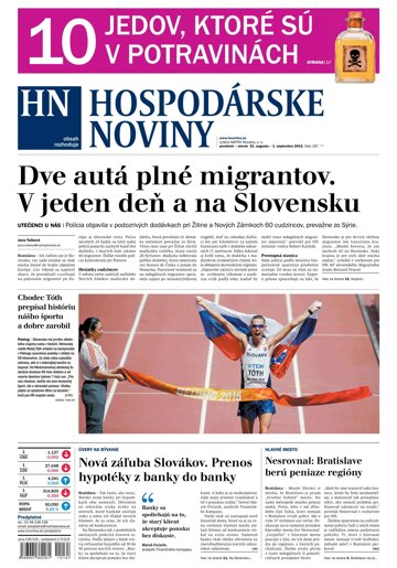 Obálka e-magazínu Hospodárske noviny 31.08.2015