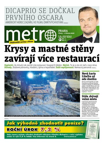 Obálka e-magazínu deník METRO 1.3.2016