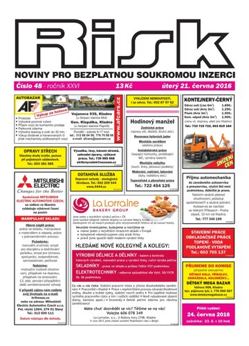 Obálka e-magazínu Risk 48/2016