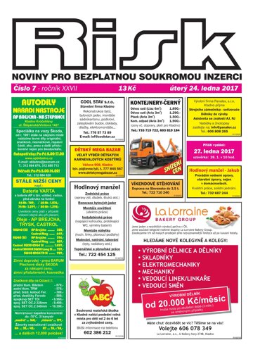 Obálka e-magazínu Risk 7/2017