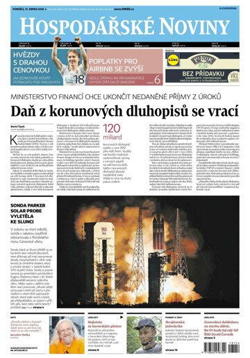 Obálka e-magazínu Hospodářské noviny 154 - 13.8.2018