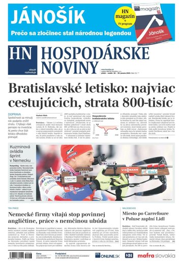 Obálka e-magazínu Hospodárske noviny 18.01.2019