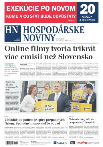 Obálka e-magazínu Hospodárske noviny 06.08.2019