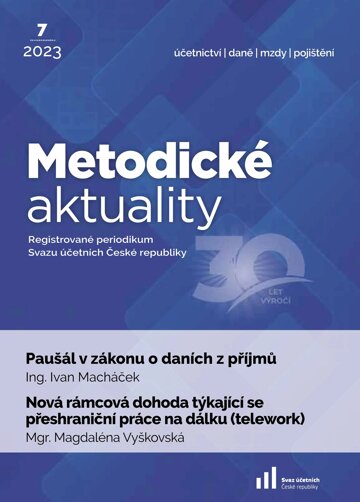 Obálka e-magazínu Metodické aktuality Svazu účetních 7/2023