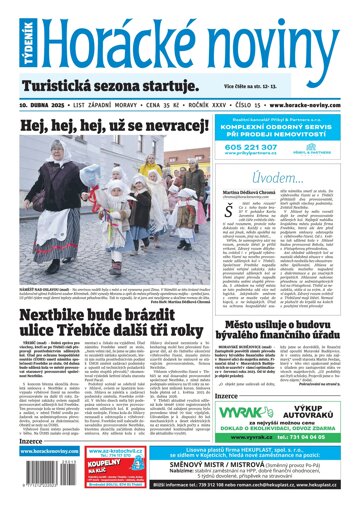 Obálka e-magazínu Horácké Noviny 15/2025