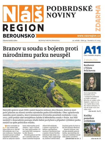 Obálka e-magazínu Náš Region - Berounsko 34/2025