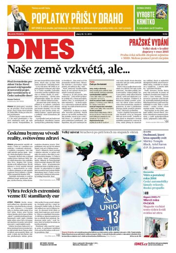 Obálka e-magazínu MF Dnes 30.12.2014