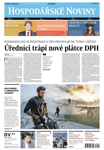 Obálka e-magazínu Hospodářské noviny 024 - 4.2.2016