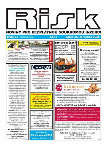 Obálka e-magazínu Risk 54/2016