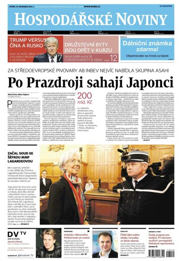 Obálka e-magazínu Hospodářské noviny 240 - 13.12.2016