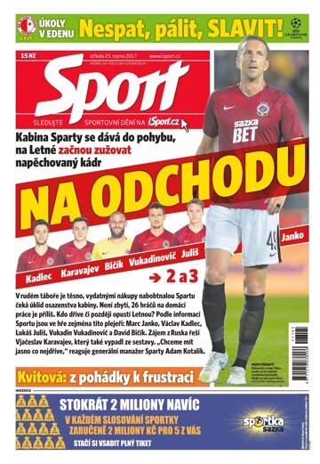 Obálka e-magazínu Sport 23.8.2017