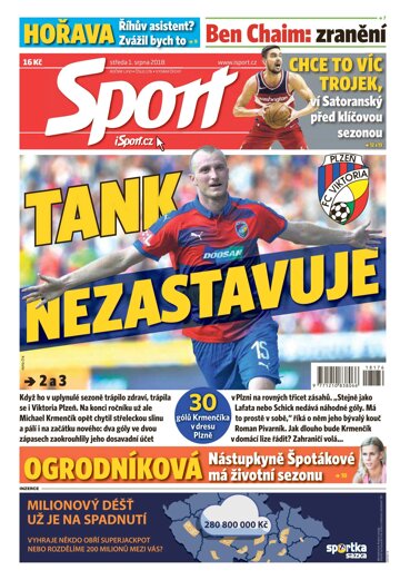 Obálka e-magazínu Sport 1.8.2018