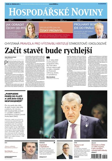 Obálka e-magazínu Hospodářské noviny 121 - 25.6.2019