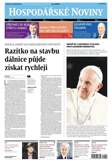 Obálka e-magazínu Hospodářské noviny 229 - 26.11.2019
