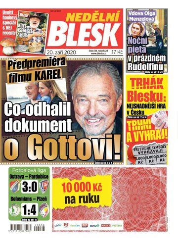 Obálka e-magazínu Nedělní Blesk 20.9.2020