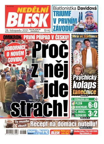 Obálka e-magazínu Nedělní Blesk 28.11.2021