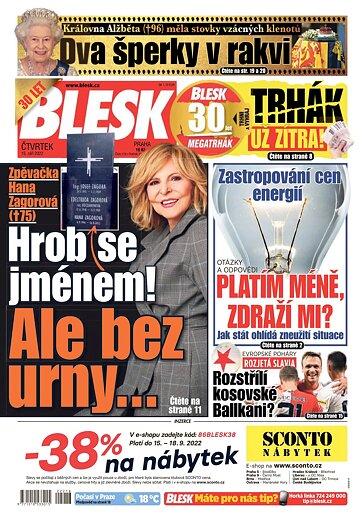 Obálka e-magazínu Blesk 15.9.2022