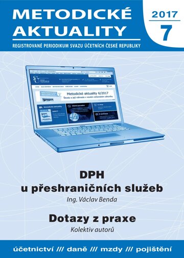 Obálka e-magazínu Metodické aktuality Svazu účetních 7/2017