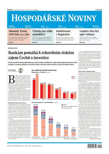 Obálka e-magazínu Hospodářské noviny 091 - 14.5.2026