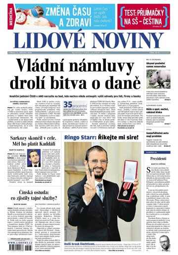 Obálka e-magazínu Lidové noviny 21.3.2018