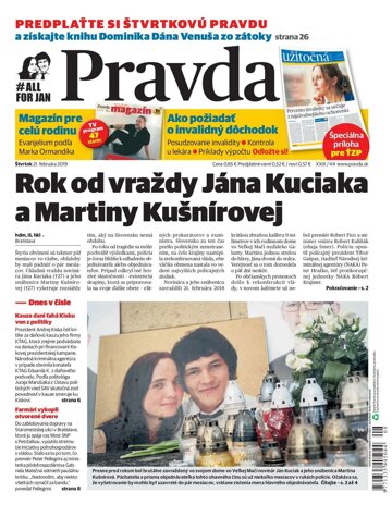 Obálka e-magazínu Pravda 21. 2. 2019