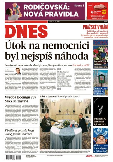 Obálka e-magazínu MF Dnes 18.12.2019