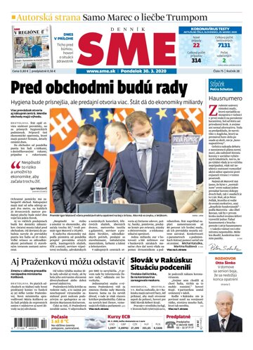 Obálka e-magazínu SME 30.3.2020