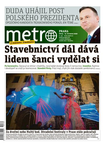 Obálka e-magazínu deník METRO 14.7.2020