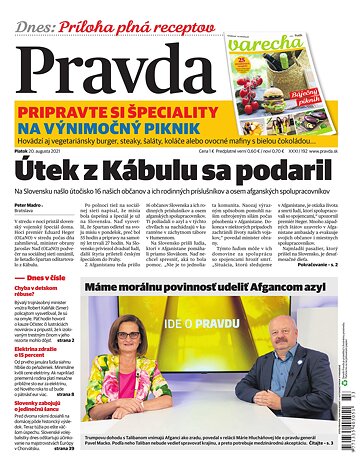 Obálka e-magazínu Pravda 20. 8. 2021