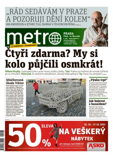 Obálka e-magazínu deník METRO 15.10.2021