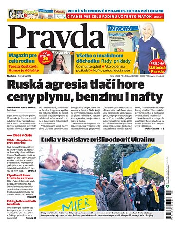 Obálka e-magazínu Pravda 24. 2. 2022