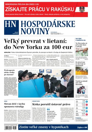 Obálka e-magazínu Hospodárske noviny 18.03.2015