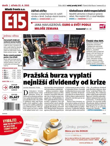 Obálka e-magazínu E15 22.4.2015