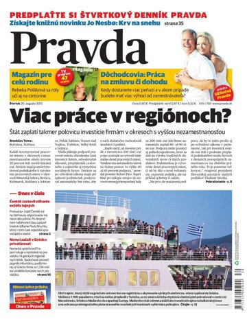 Obálka e-magazínu Pravda 20. 8. 2015
