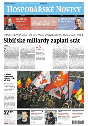 Obálka e-magazínu Hospodářské noviny 026 - 8.2.2016