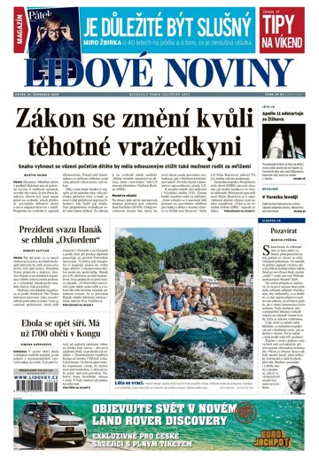 Obálka e-magazínu Lidové noviny 19.7.2019