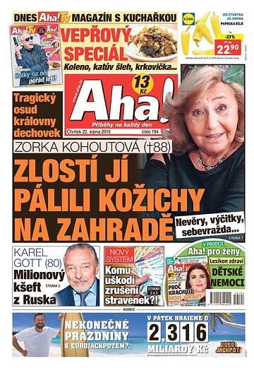 Obálka e-magazínu AHA! 22.8.2019