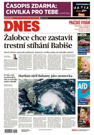 Obálka e-magazínu MF Dnes 3.9.2019