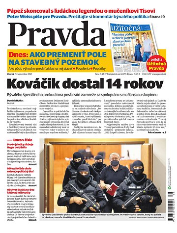 Obálka e-magazínu Pravda 21. 9. 2021