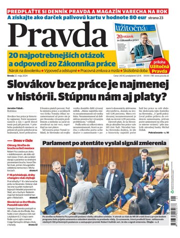 Obálka e-magazínu Pravda 22. 5. 2024