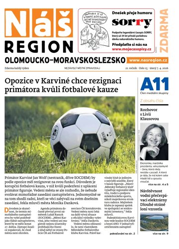 Obálka e-magazínu Náš Region - Olomoucko/Moravskoslezsko 15/2026