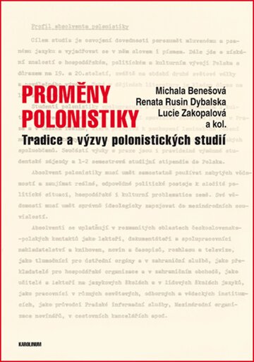 Obálka knihy Proměny polonistiky